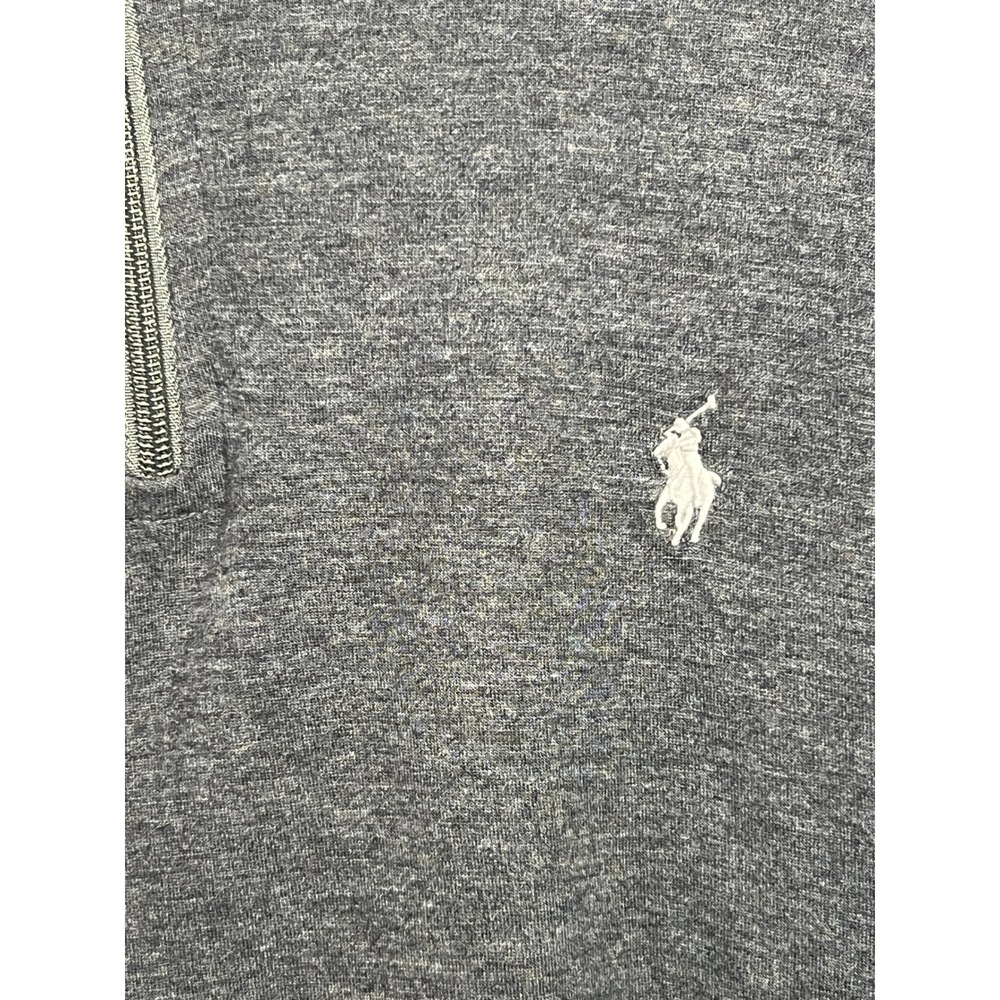 Polo Ralph Lauren Quarter Zip Pullover Mens L Gray Cotton Golf Casual Preppy
